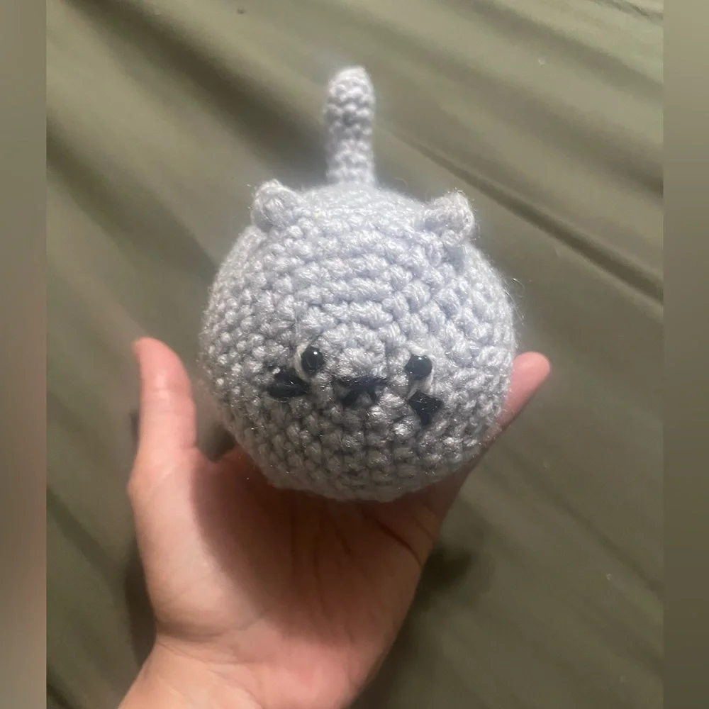 Gray Crochet Cat Toy